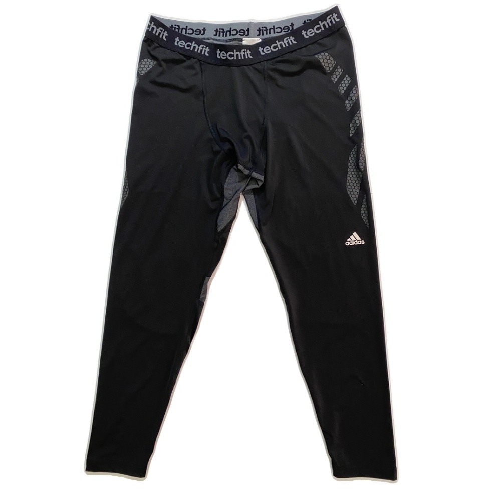Adidas TechFit Preparation Men's Compression Running Tights in Black Size XL